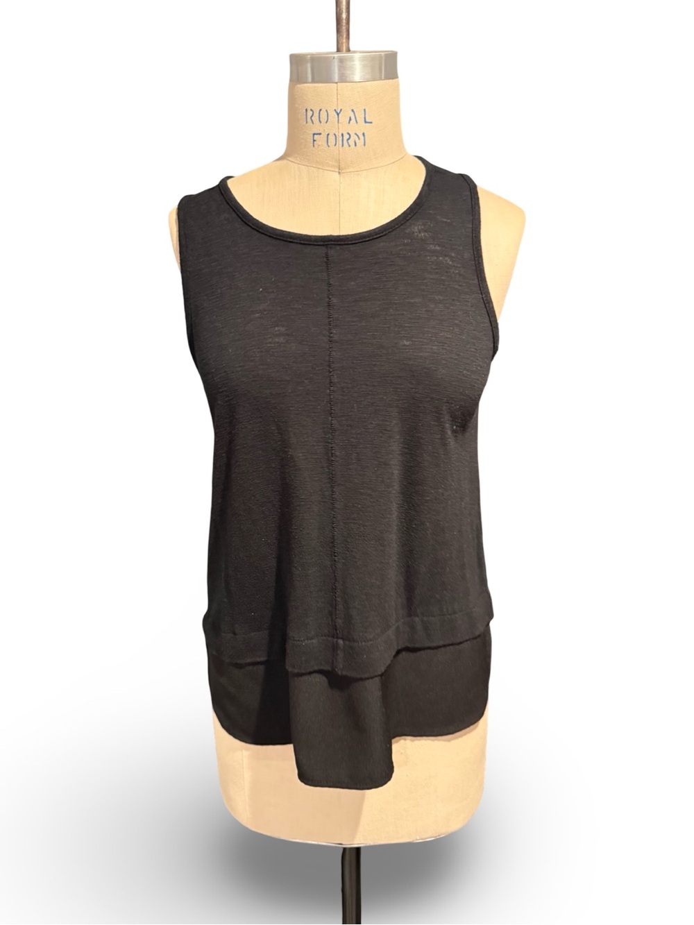 J. Crew Black Layered Hem Sleeveless Tank